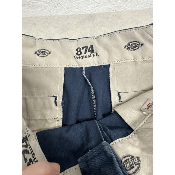 Dickies 874 Original Fit Pants Mens 32 X 32 Navy Blue Straight Workwear Uniform - Picture 2 of 6